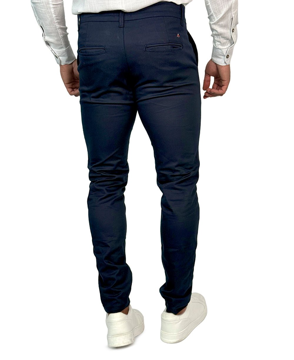 Calça Azul Marinho Masculina Chino em Sarja Premium de Algodão - Aramis