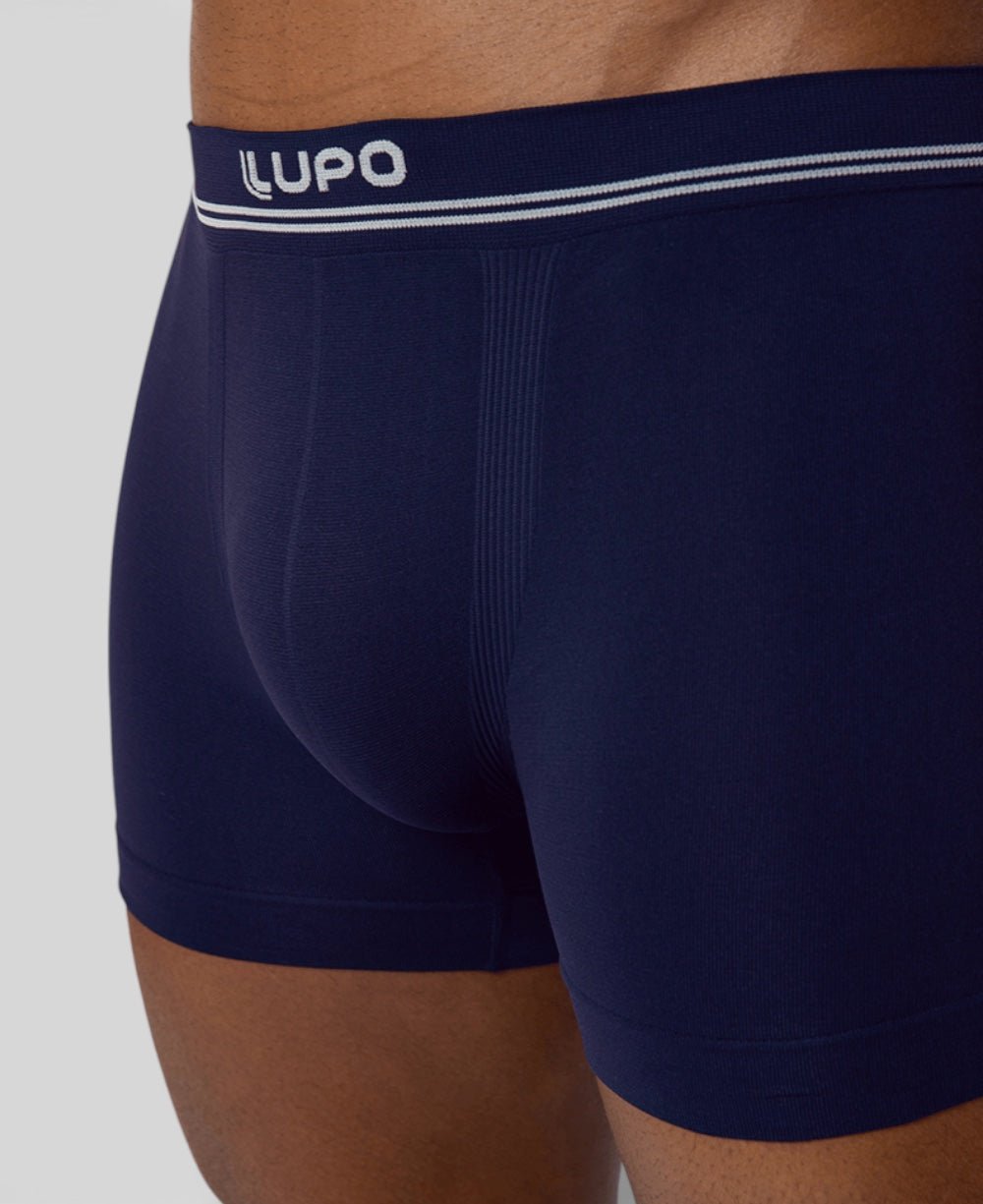 Kit 2 Cuecas Azul e Preto Masculina Boxer Microfibra - Lupo