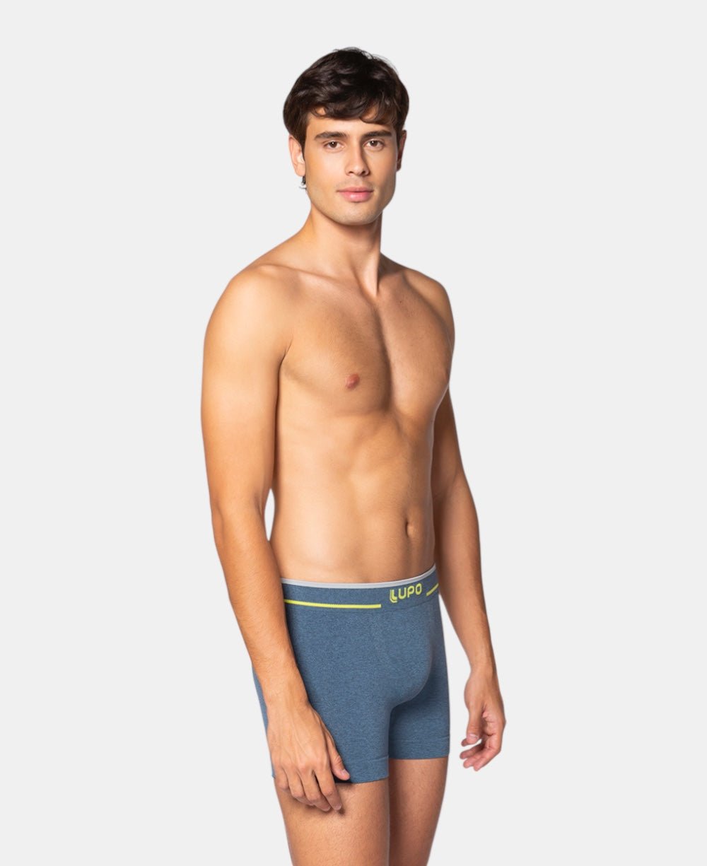 Cueca Boxer Azul Masculina Seamless Sem Costura - Lupo