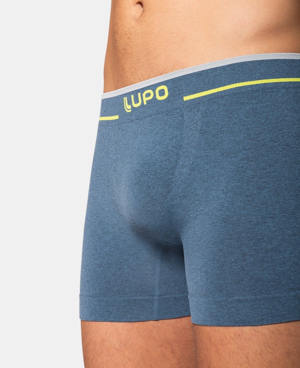 Cueca Boxer Azul Masculina Seamless Sem Costura - Lupo