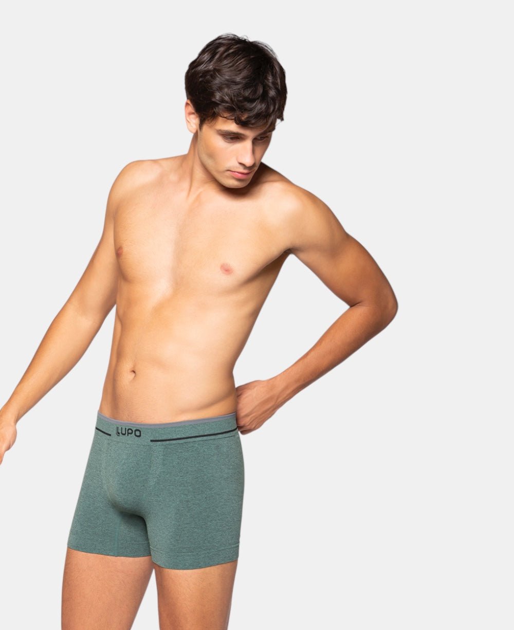 Cueca Boxer Verde Masculina Poliamida Sem Costura - Lupo