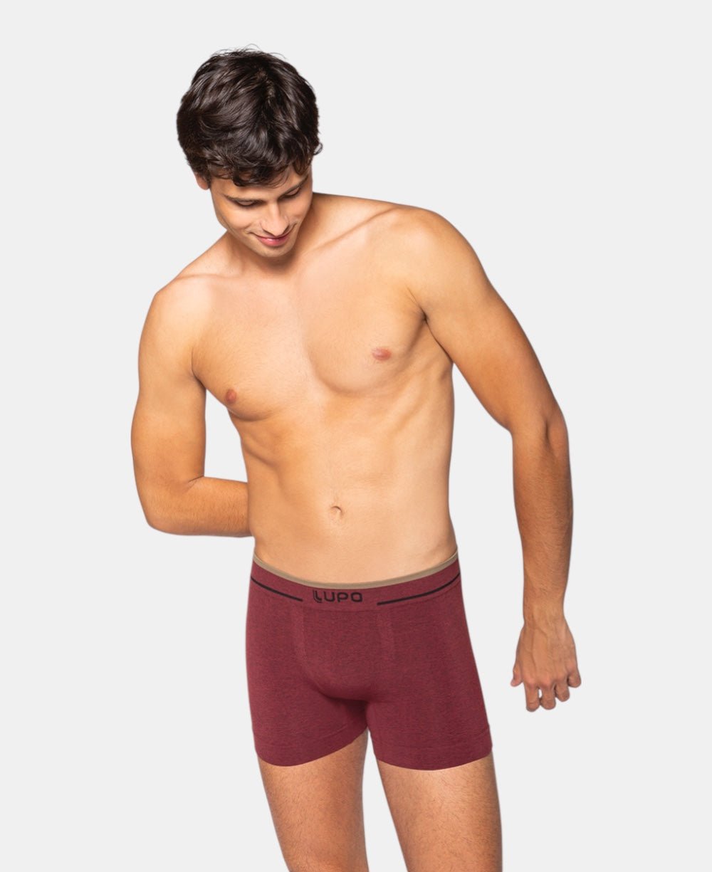 Cueca Boxer Marsala Masculina Poliamida Sem ostura - Lupo