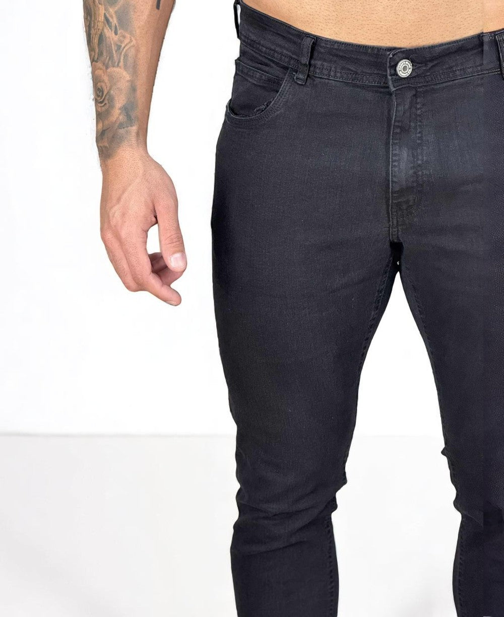 Calça Skinny Preto Desbotado Masculina com Lycra Essencial