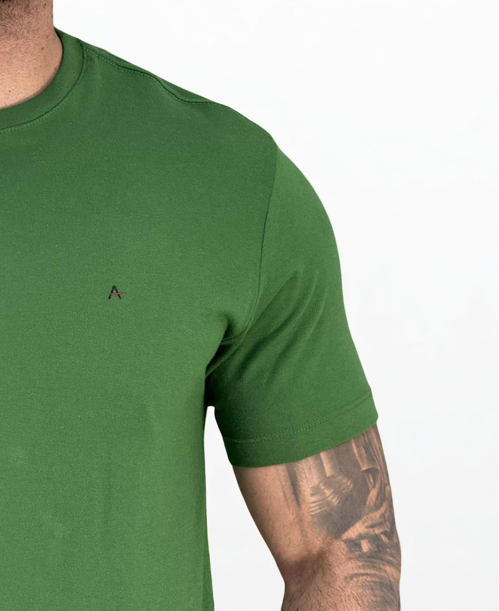 Camiseta Verde Bandeira Masculina Malha Regular - Aramis