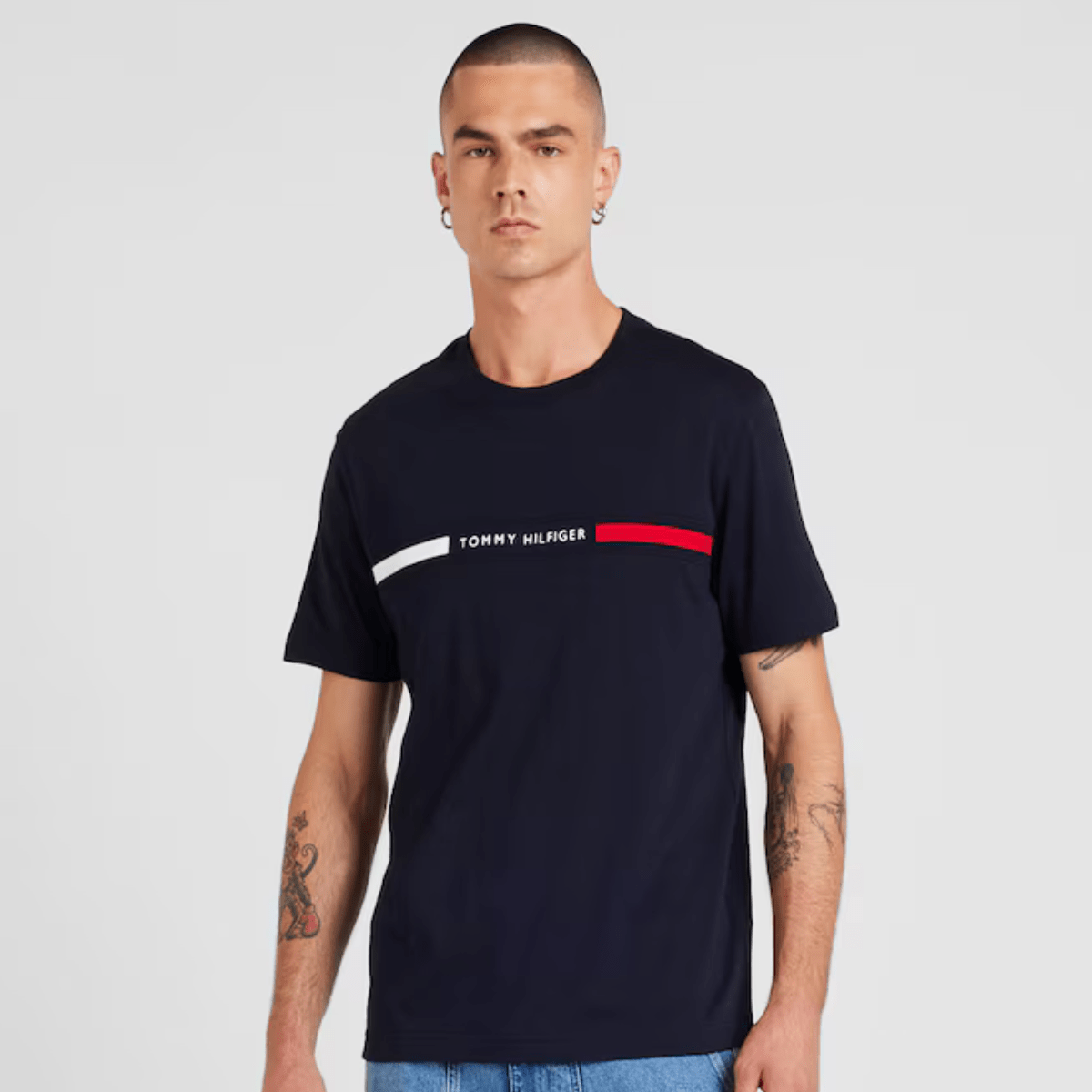 Camiseta Azul Marinho Chest Insert Tee - Tommy Hilfiger