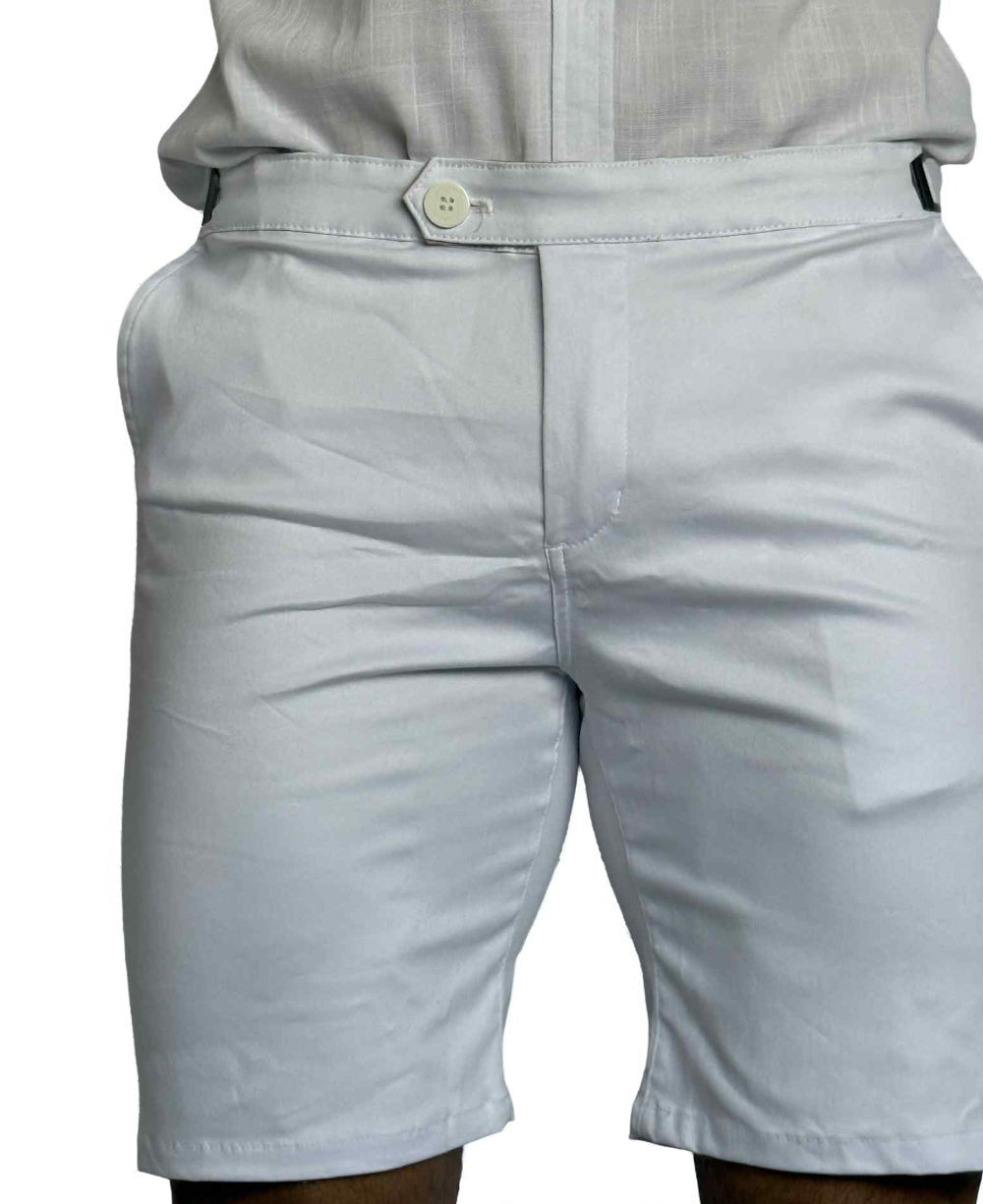 Bermuda Alfaiataria Branca com Regulagem Masculina - Per Pochi