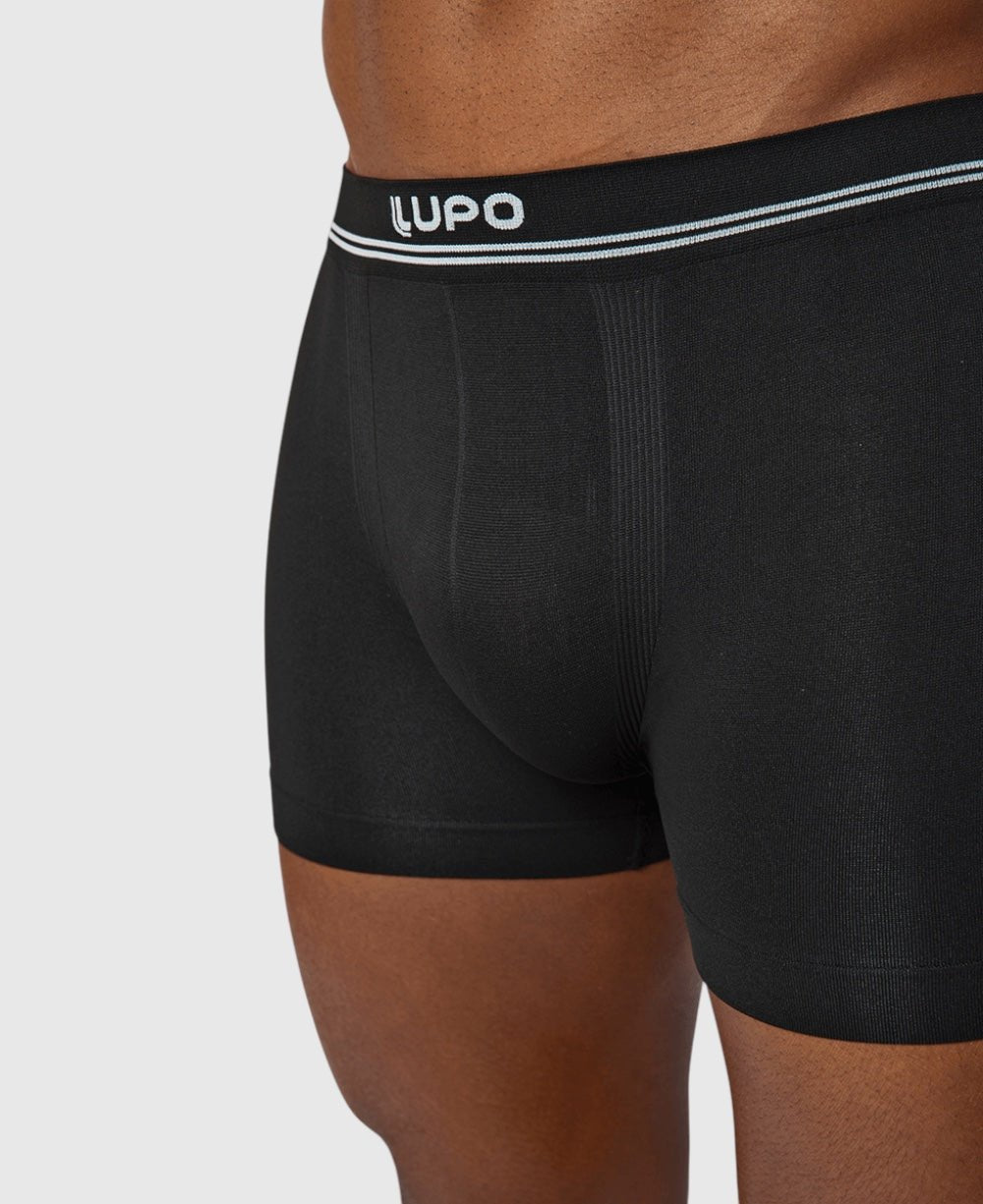 Kit 2 Cuecas Boxer Preta e Vinho Masculina Sem Costura Microfibra - Lupo
