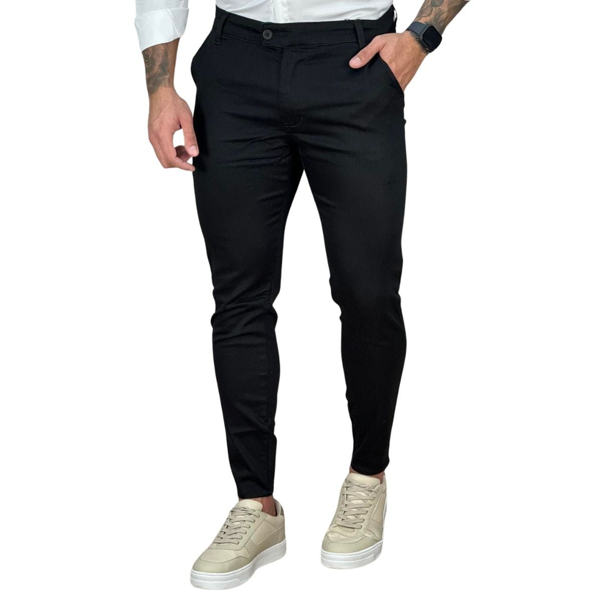 Calça Alfaiataria Preta Masculina Skinny - Truehero