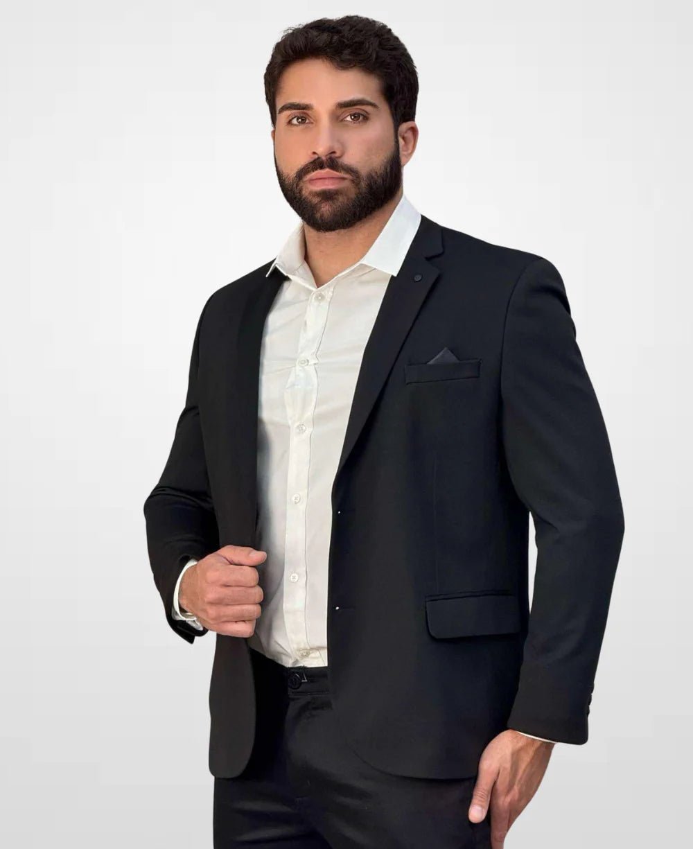 Blazer Preto Básico Acetinado Slim - Guilherme Soul
