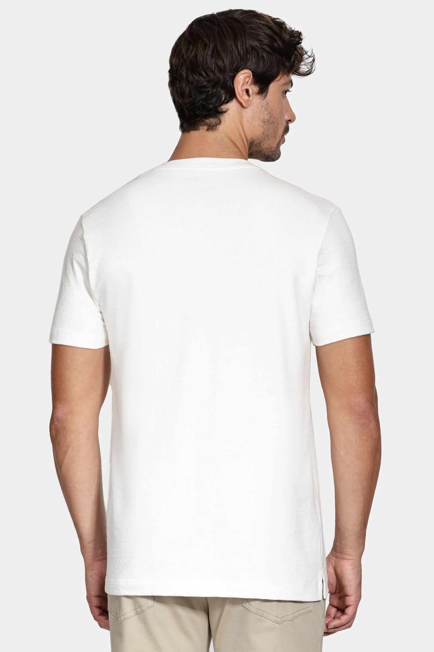 Camiseta Manga Curta Malha Portuguesa Tricot Off White