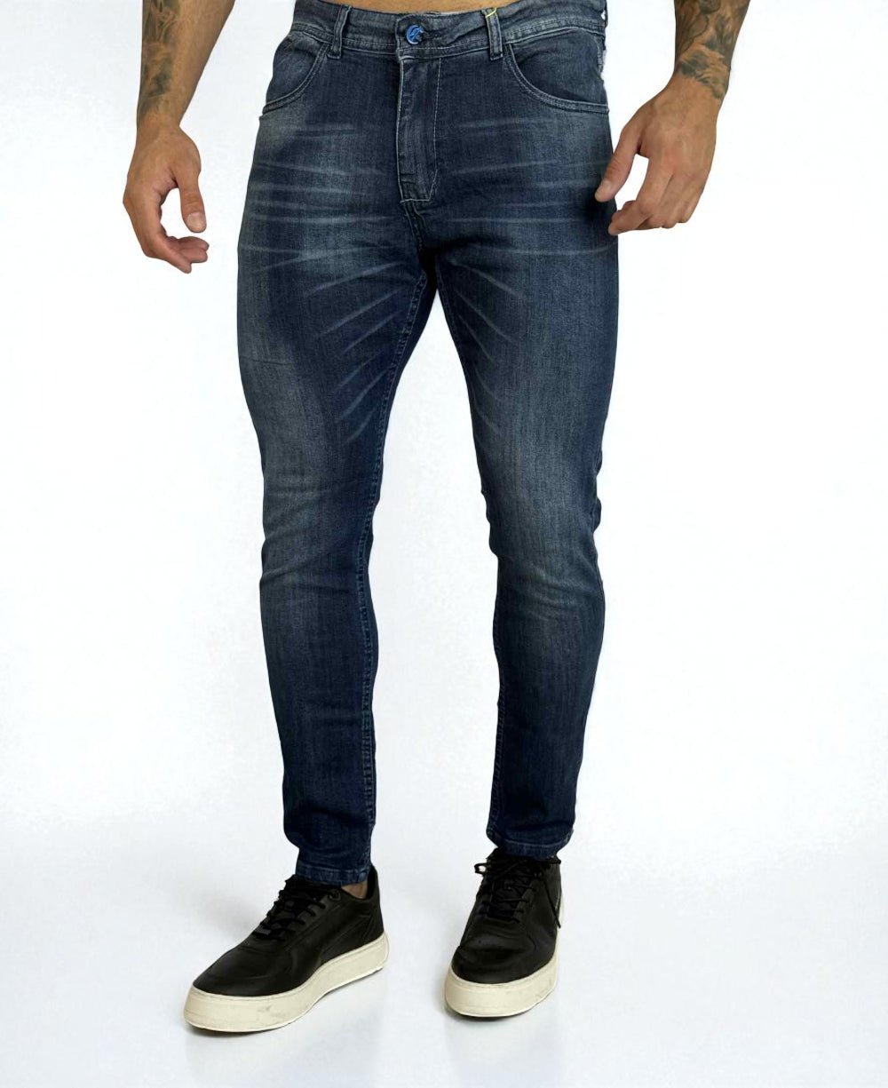 Calça Jeans Azul Bigodes Masculina Skinny- City Denim