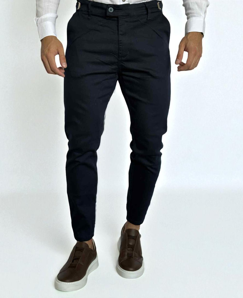 Calça Alfaiataria Azul Marinho com Regulagem - Truehero