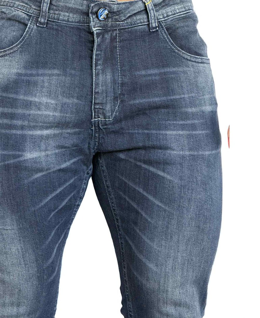 Calça Jeans Azul Bigodes Masculina Skinny- City Denim