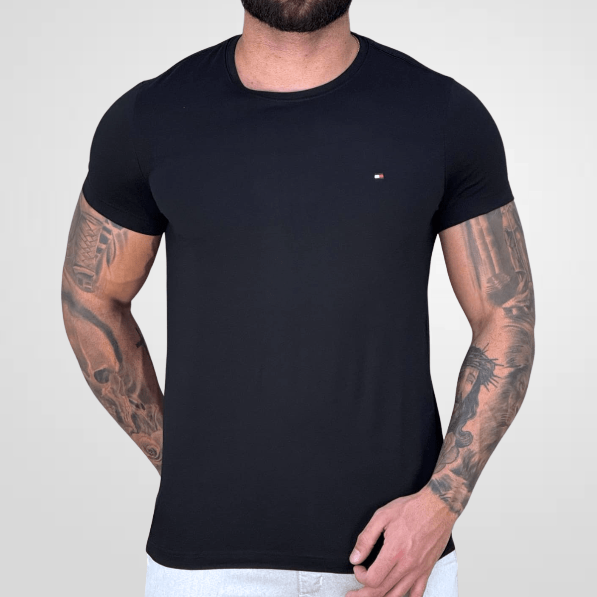 Camiseta Preto Masculina Classic Pima - Tommy Hilfiger