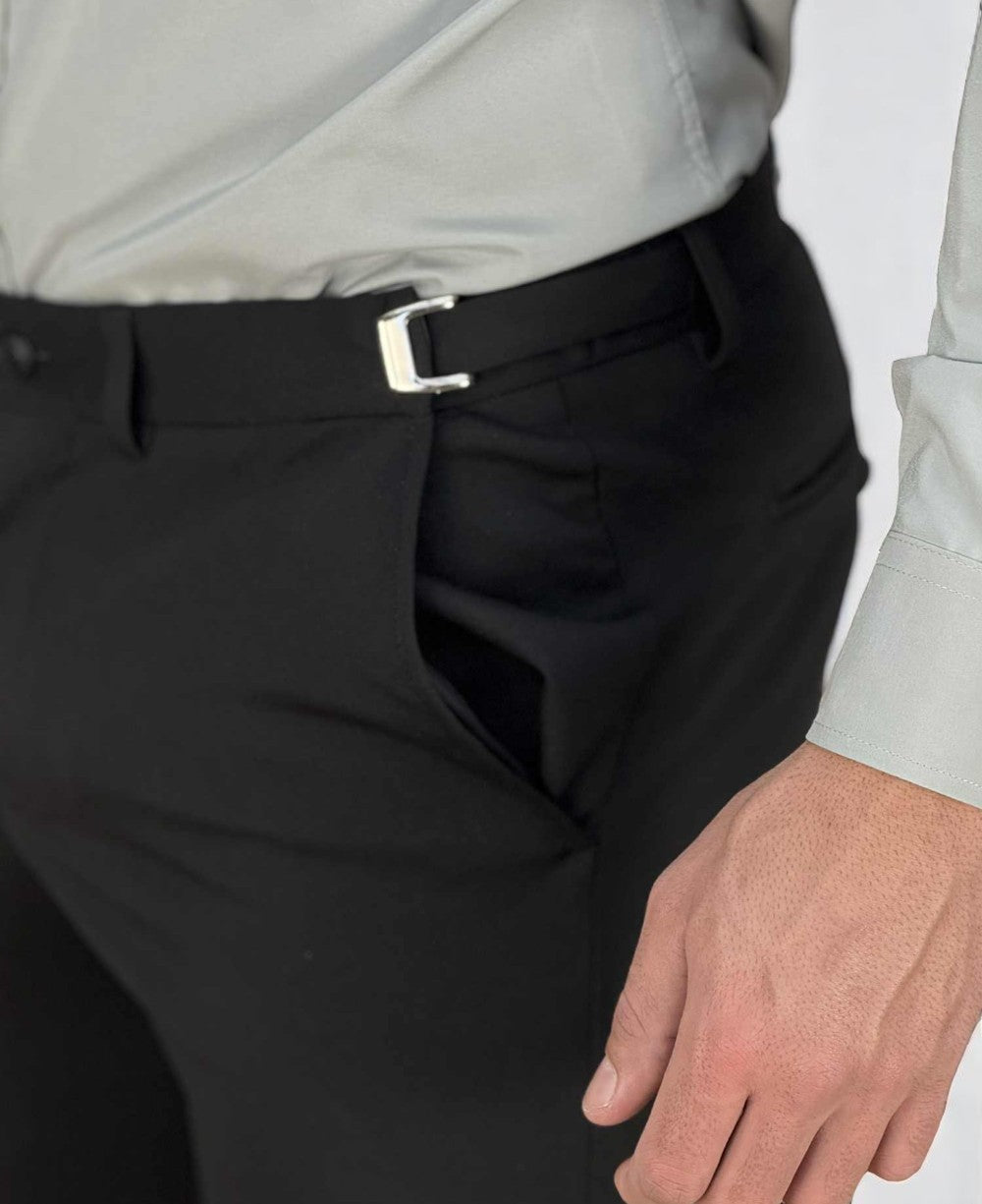 Calça Alfaiataria Preto Masculina Com Regulagem Slim - Guilherme Soul