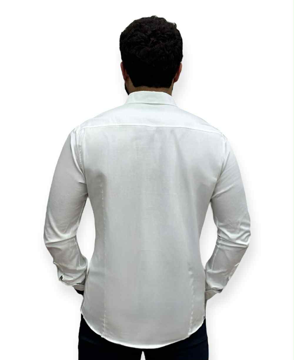Camisa Social Manga longa Branca Slim Básica - Paladho's