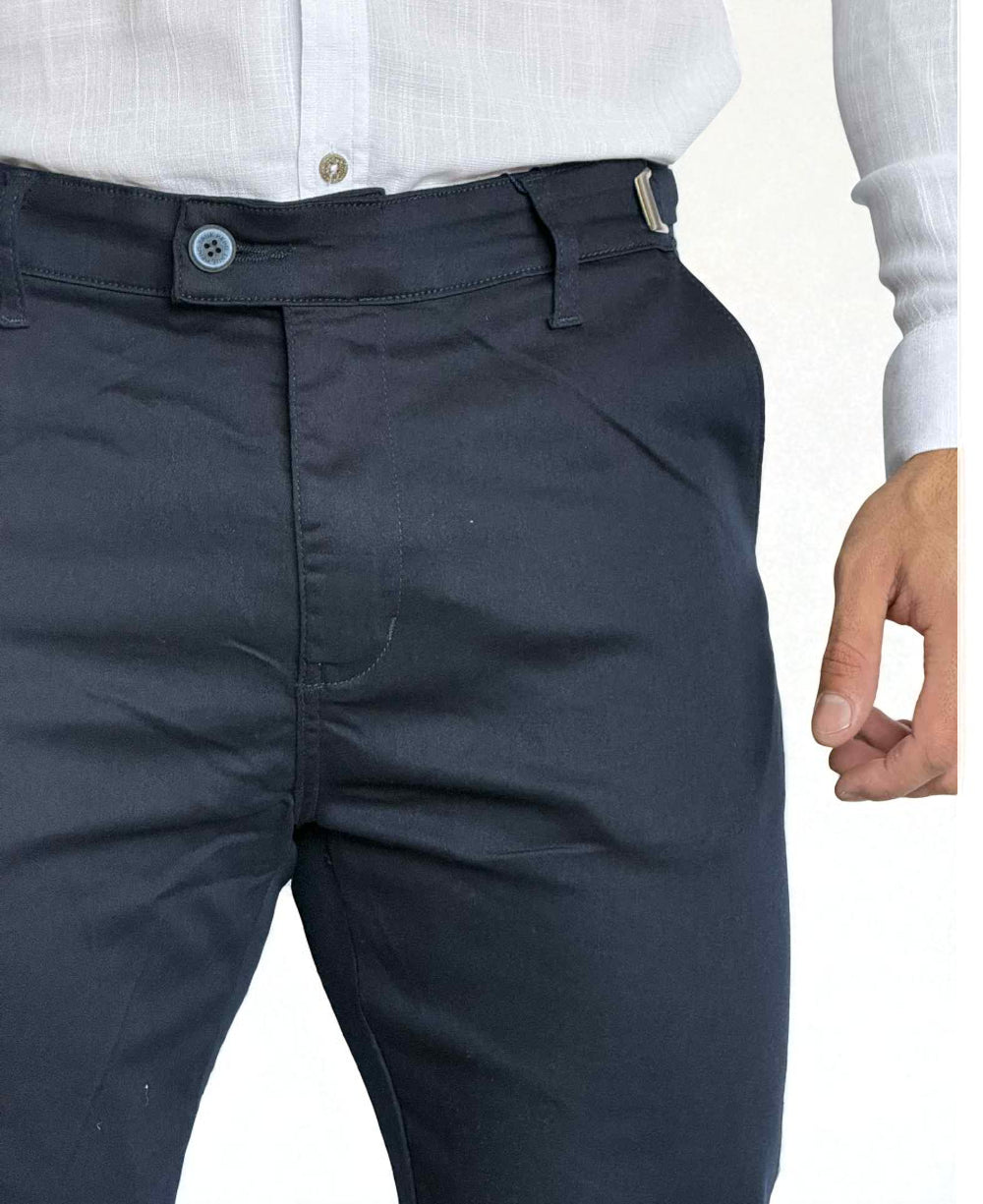 Calça Alfaiataria Azul Marinho com Regulagem - Truehero