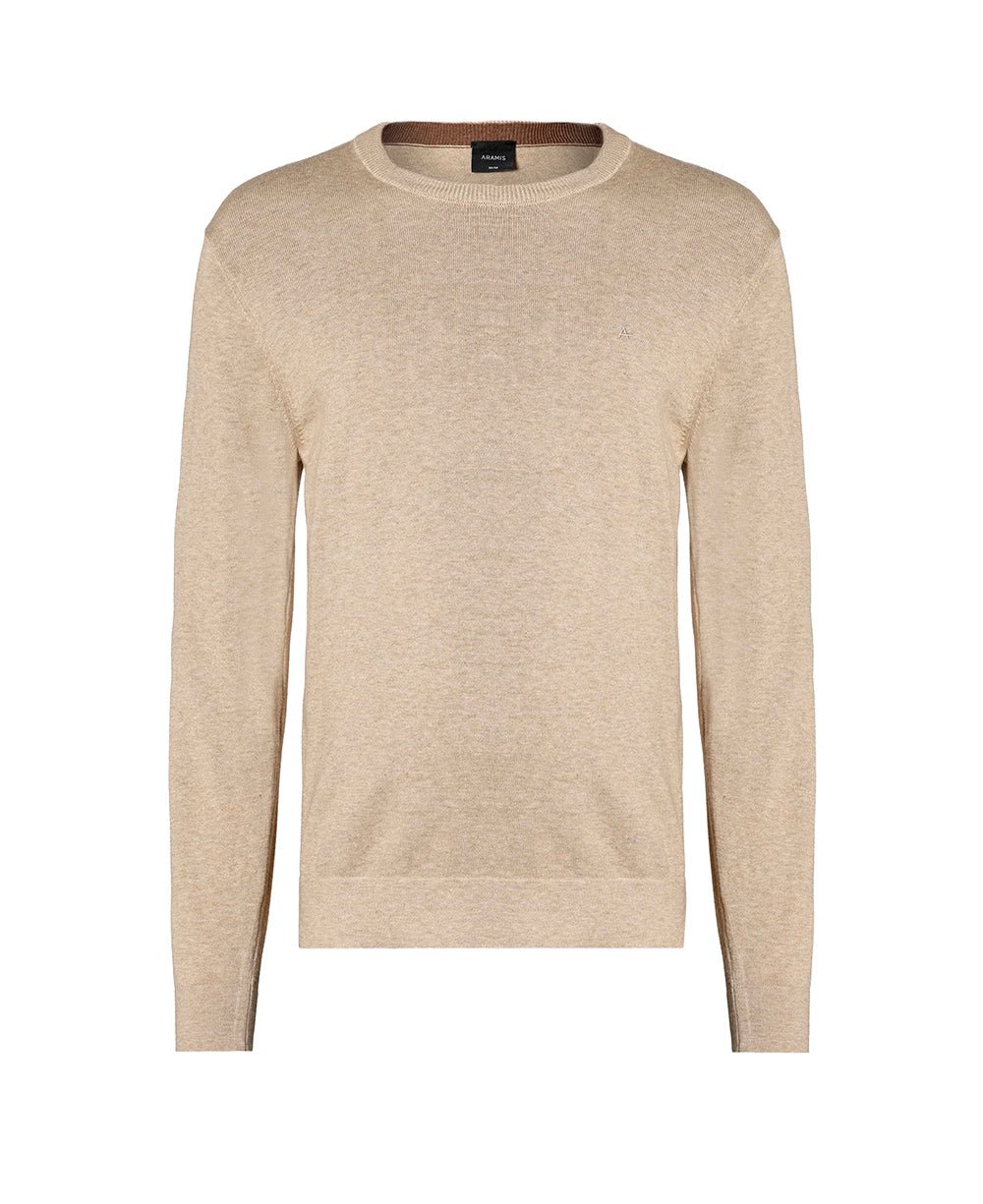 Suéter Caqui Masculina Tricot Manga Longa - Aramis