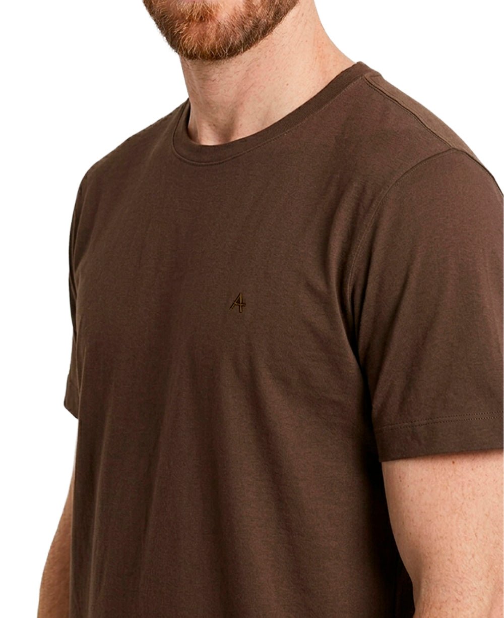 Camiseta Café Masculina Algodão Pima - Aramis