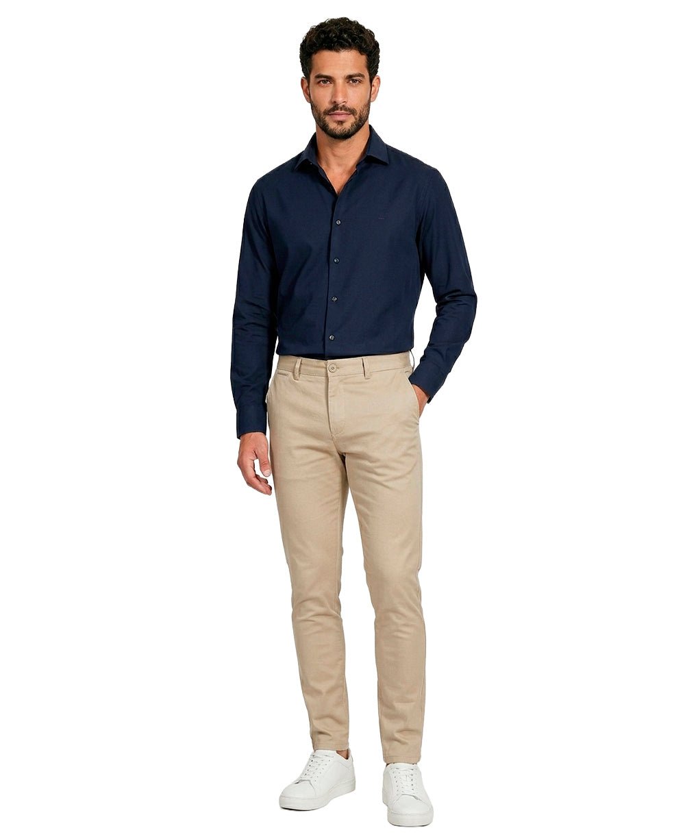 Camisa Social Masculina Azul Marinho Manga Longa Bambu Stretch – Aramis