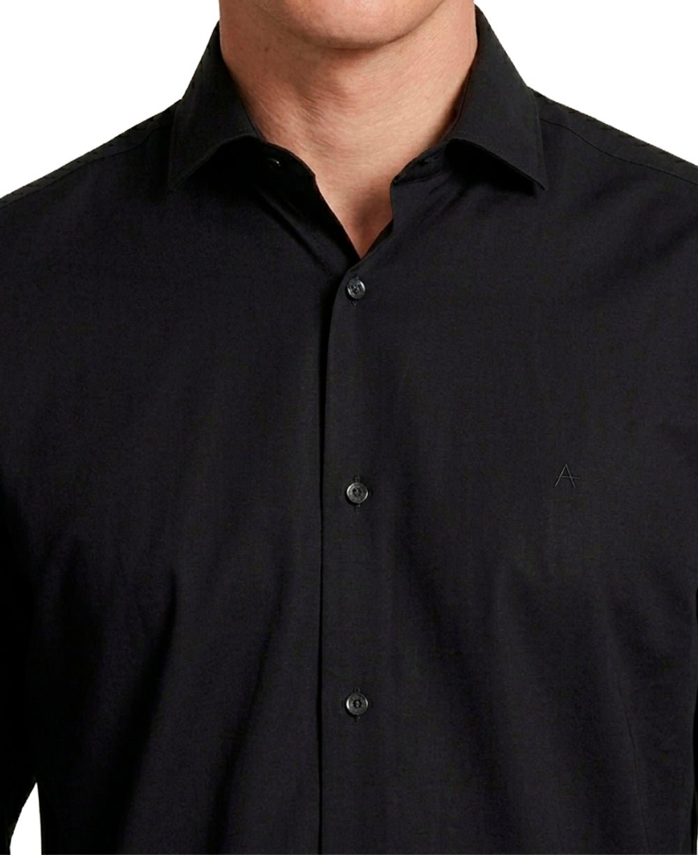 Camisa Social Masculina Preta Manga Longa Bambu Stretch – Aramis