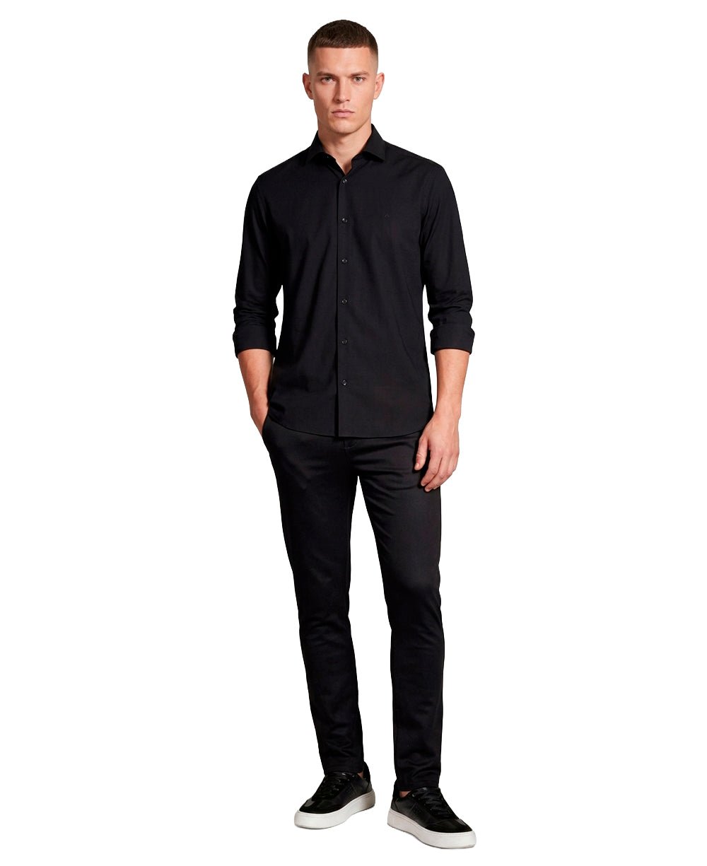 Camisa Social Masculina Preta Manga Longa Bambu Stretch – Aramis