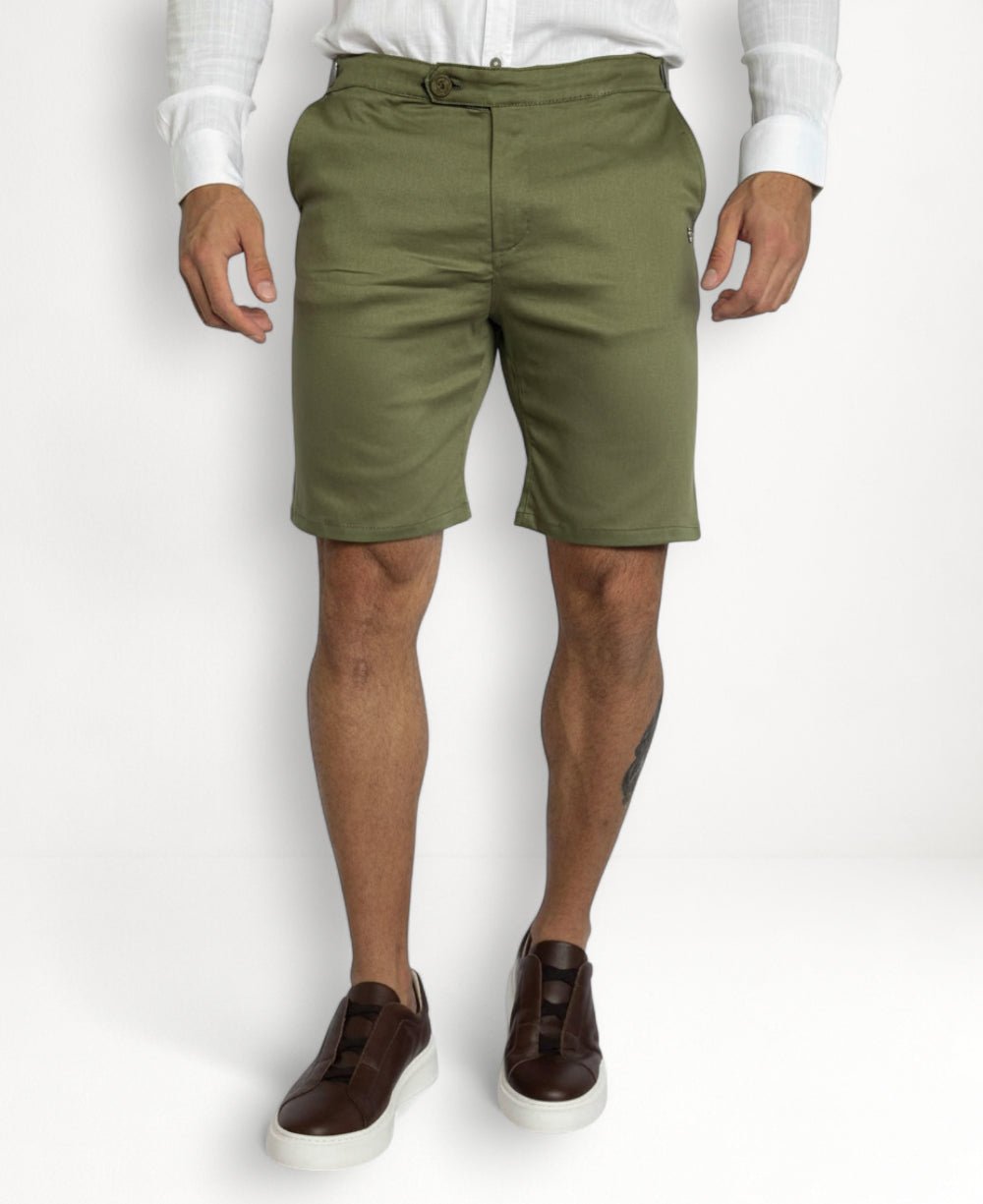 Bermuda Alfaiataria Verde com Regulagem Masculina - Per Pochi