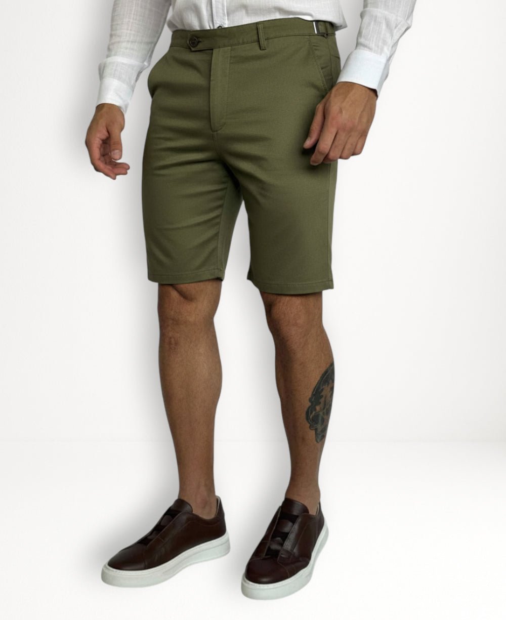 Bermuda Alfaiataria Verde com Regulagem Masculina - Per Pochi