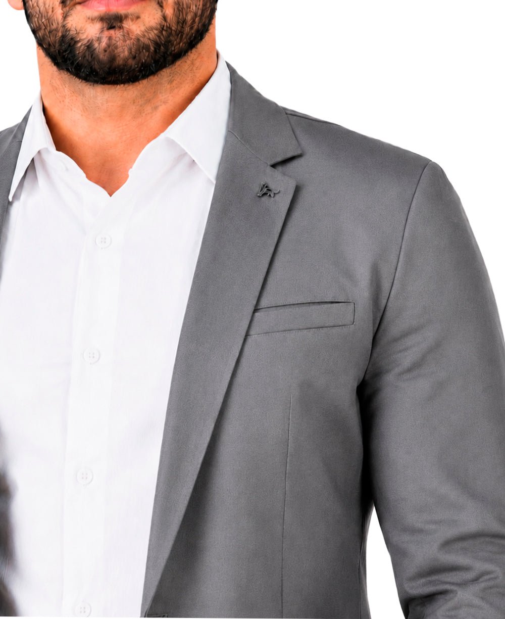 Blazer Cinza Masculino Básico Acetinado - Per Pochi