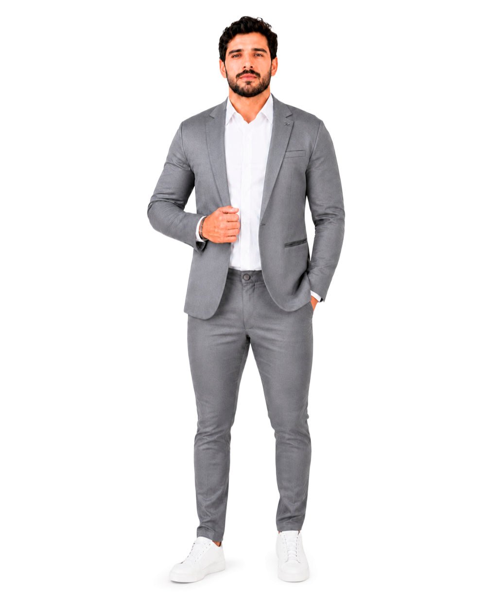 Blazer Cinza Masculino Básico Acetinado - Per Pochi
