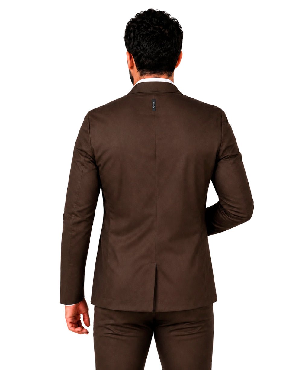 Blazer Marrom Masculino Básico Acetinado - Per Pochi
