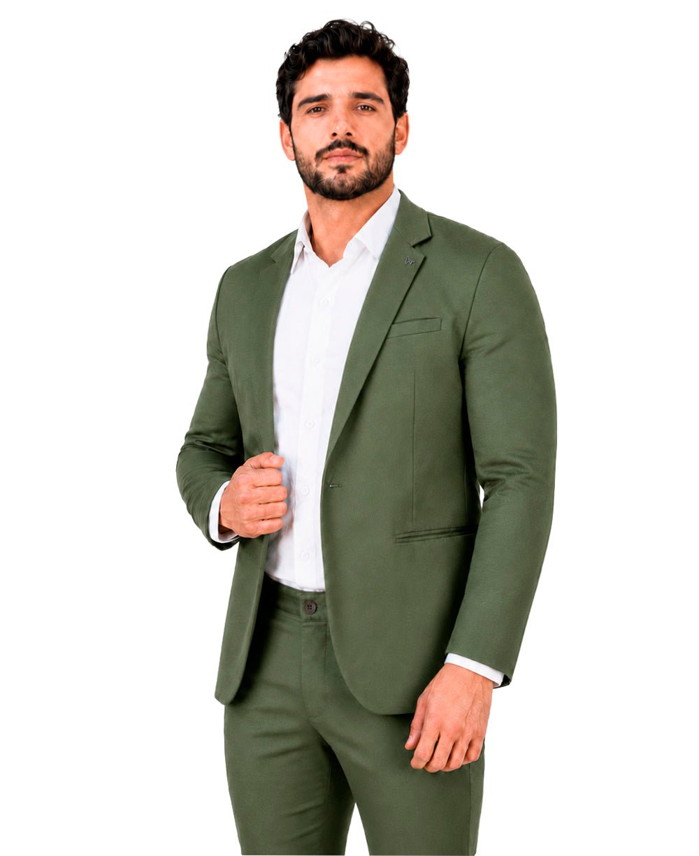 Blazer Verde Militar Masculino Básico Acetinado - Per Pochi