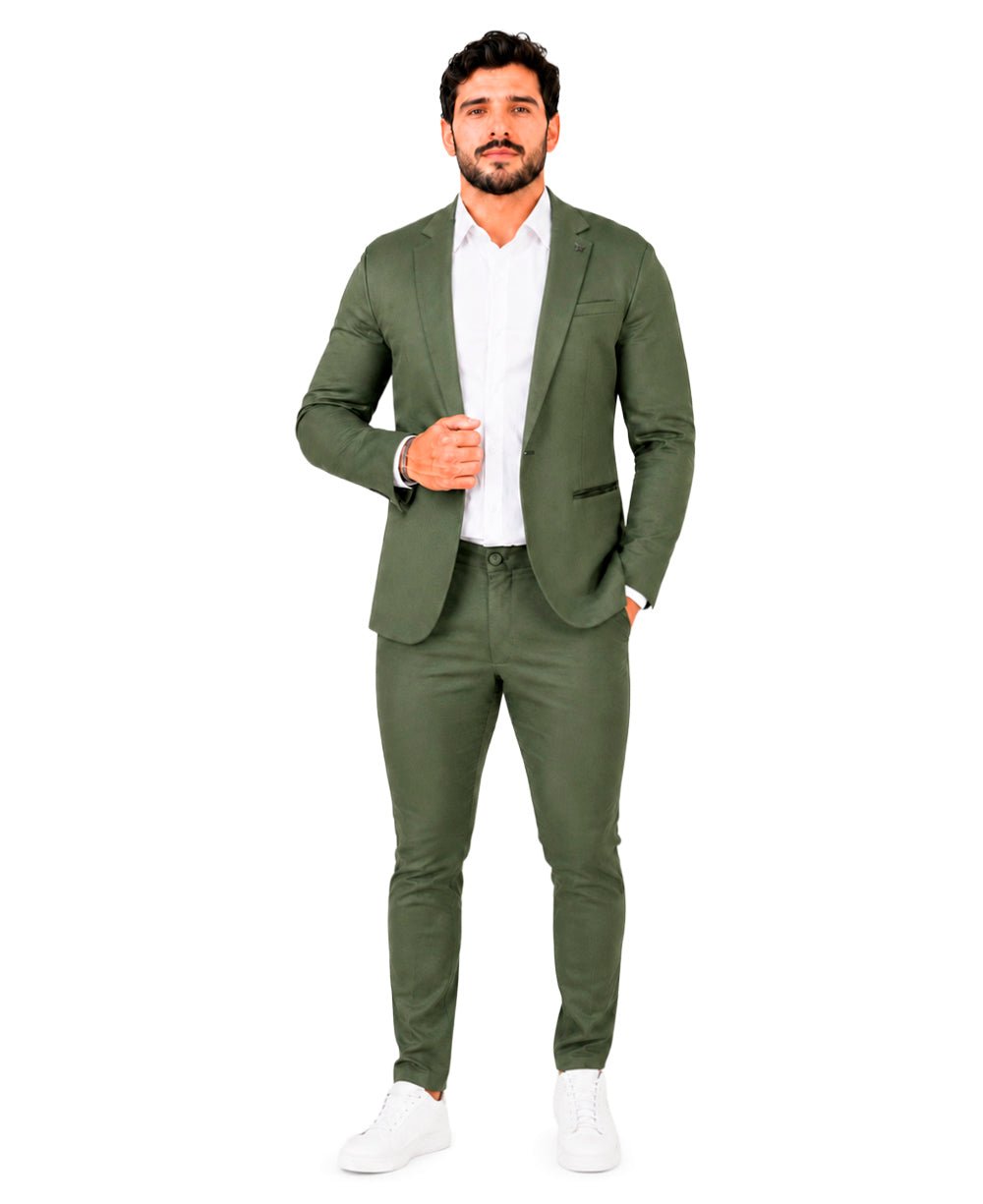 Blazer Verde Militar Masculino Básico Acetinado - Per Pochi