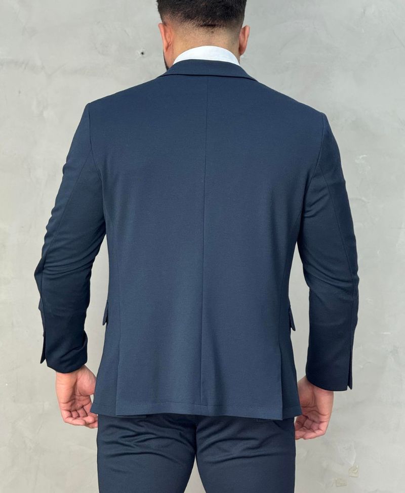 Blazer Azul Marinho Masculino Básico Acetinado - Guilherme Soul