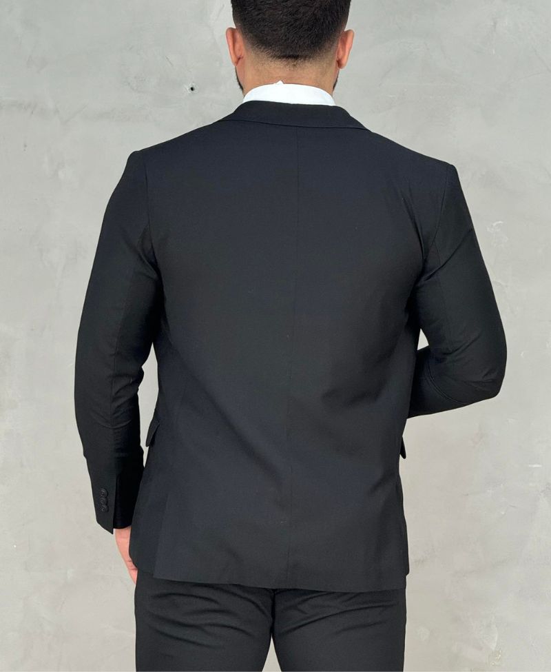Blazer Preto Masculino Básico Acetinado - Guilherme Soul