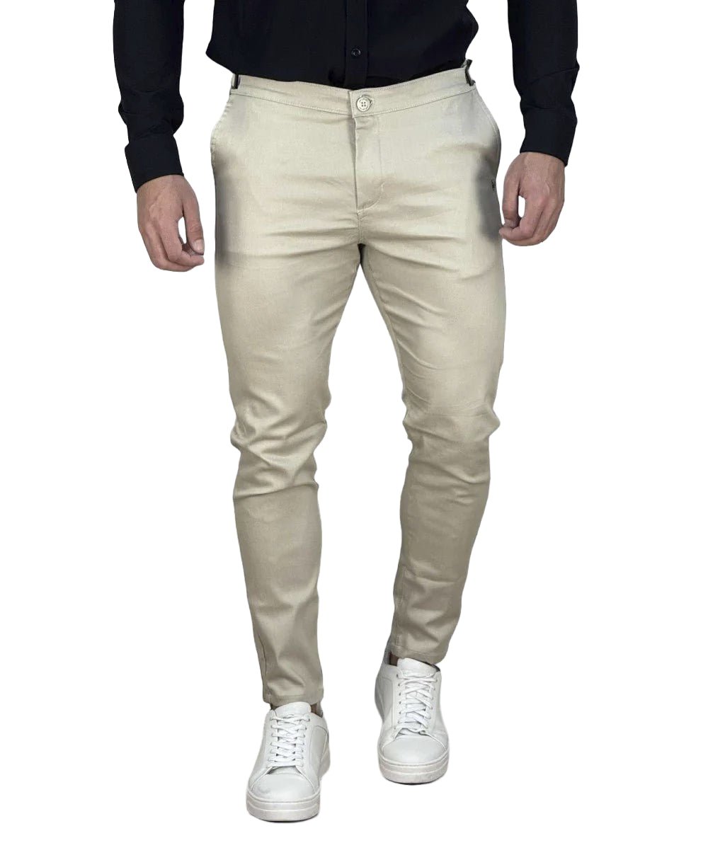 Calça Alfaiataria Areia Masculina Regulagem - Per Pochi