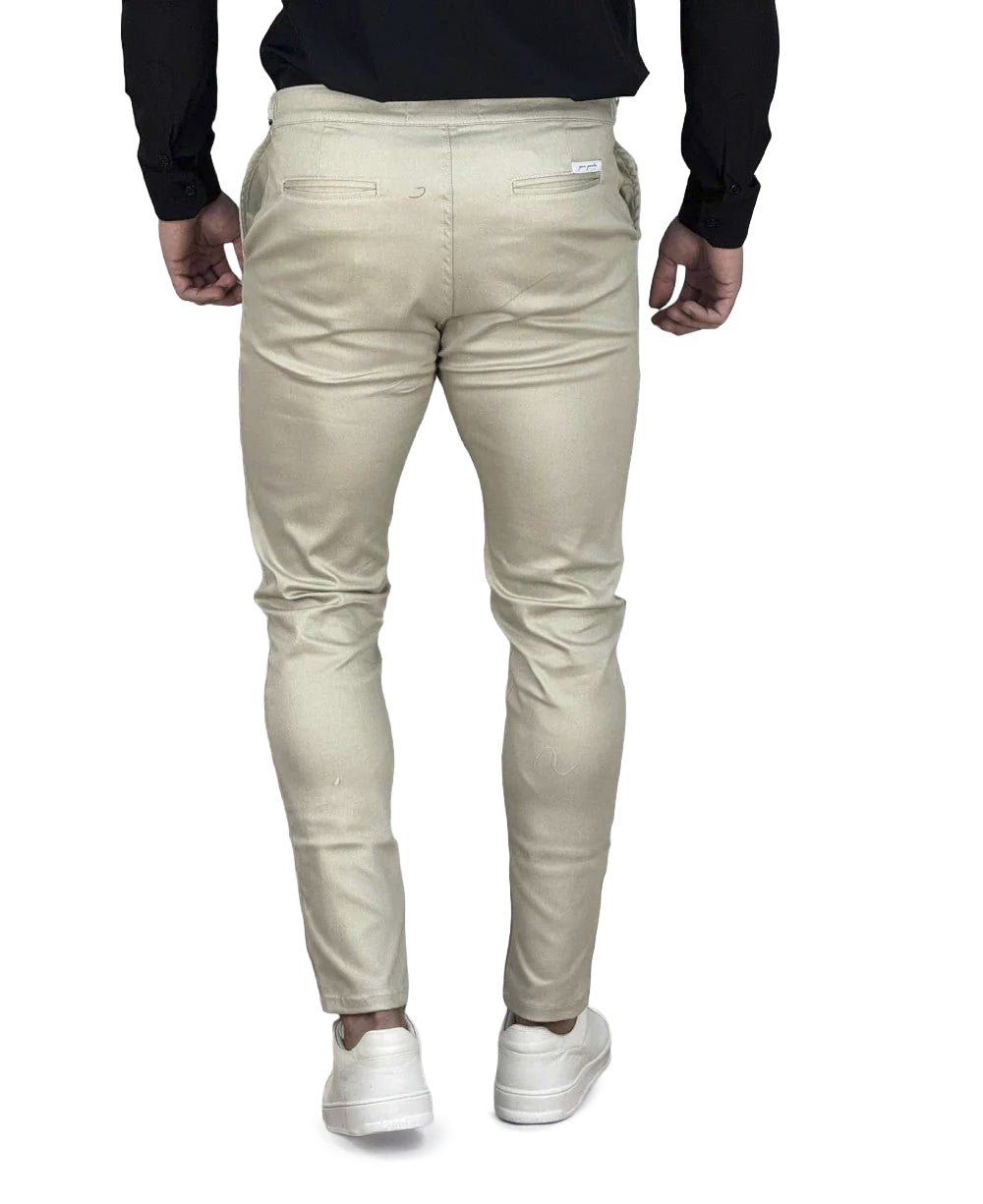 Calça Alfaiataria Areia Masculina Regulagem - Per Pochi