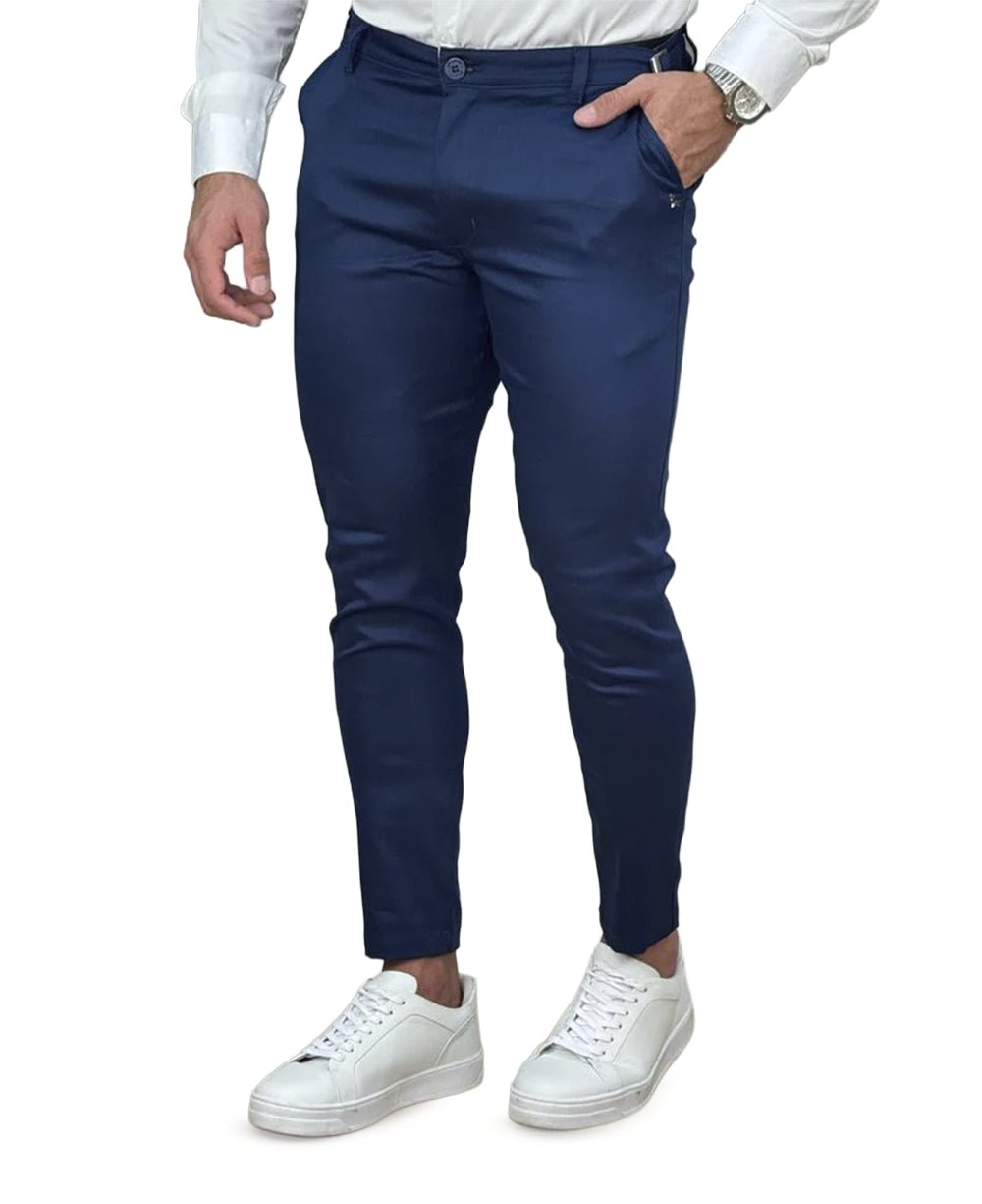 Calça Alfaiataria Azul Masculina Com Regulagem - Per Pochi