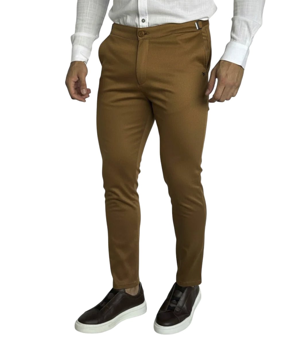Calça Alfaiataria Caramelo Masculina Regulagem - Per Pochi