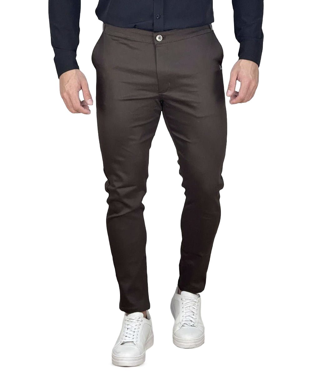Calça Alfaiataria Marrom Masculina Regulagem - Per Pochi