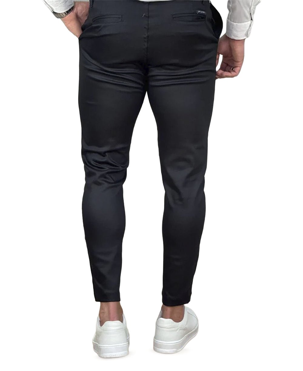 Calça Alfaiataria Preta Masculina Com Regulagem - Per Pochi