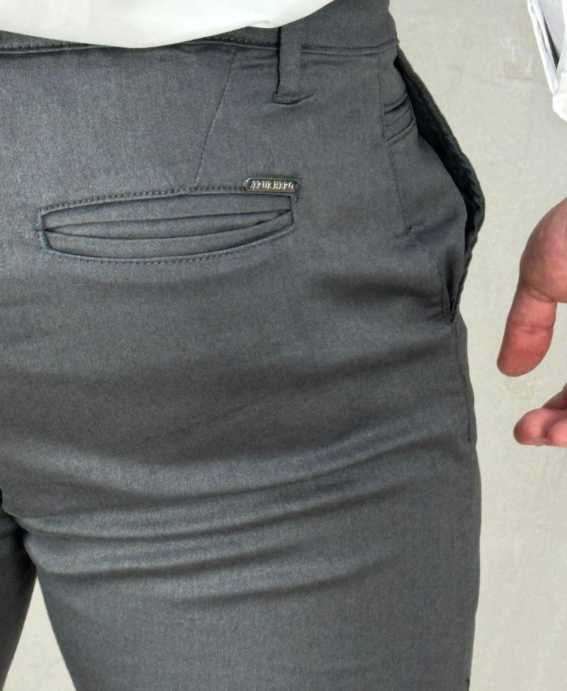 Calça Alfaiataria Cinza Escuro Masculina Super Skinny - Truehero