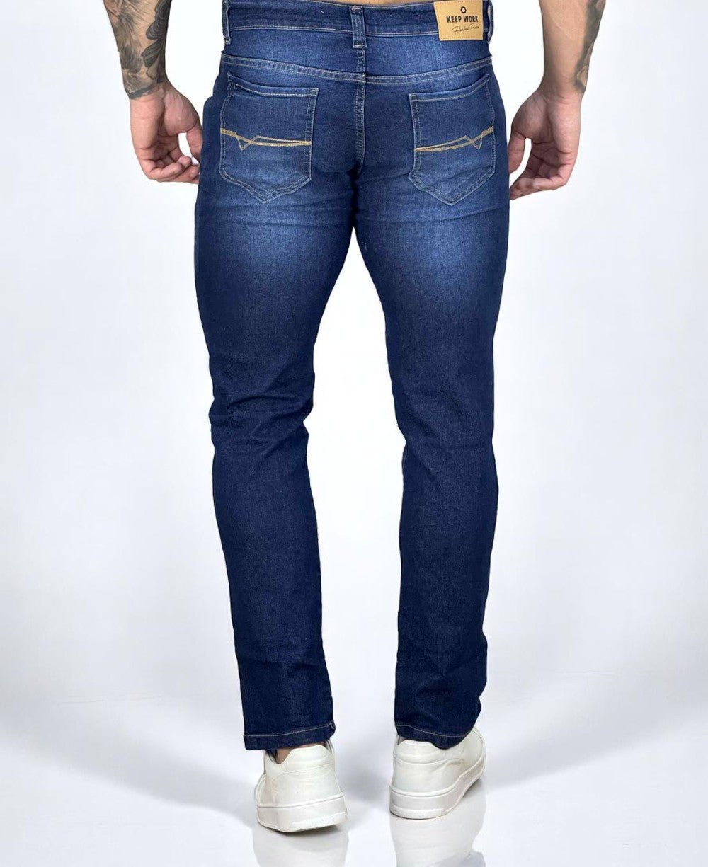 Calça Jeans Escuro Masculina com Lycra Confort Keep
