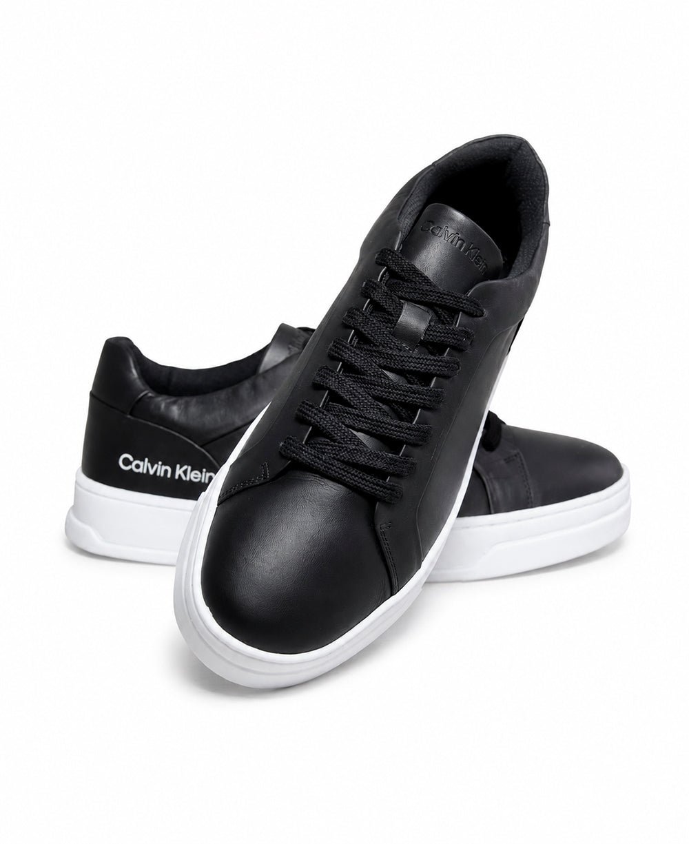 Tênis Preto Masculino De Couro Cano Baixo - Calvin Klein