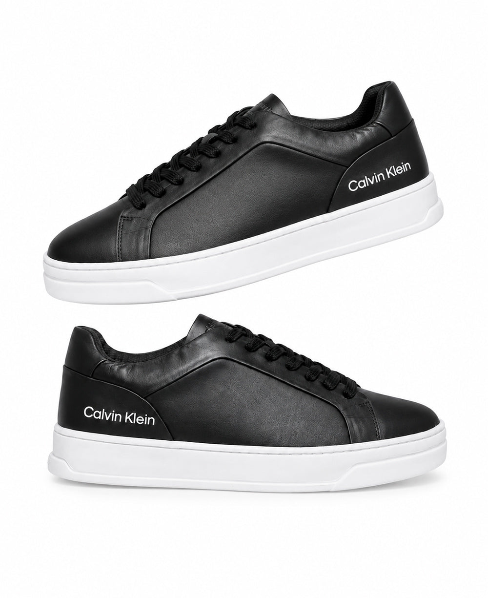 Tênis Preto Masculino De Couro Cano Baixo - Calvin Klein