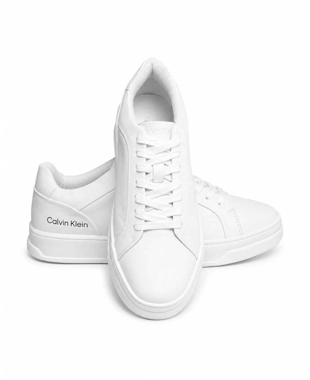 Tênis Branco Masculino De Couro Cano Baixo - Calvin Klein
