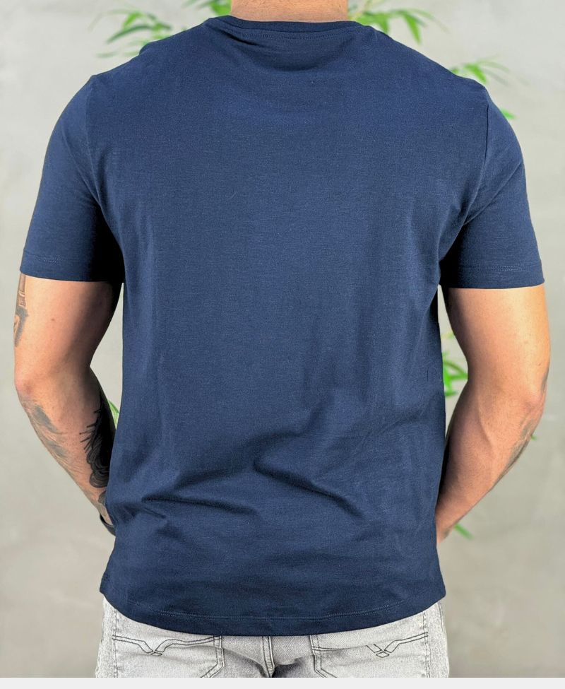 Camiseta Azul Marinho Masculina Malha Flamê - Calvin Klein