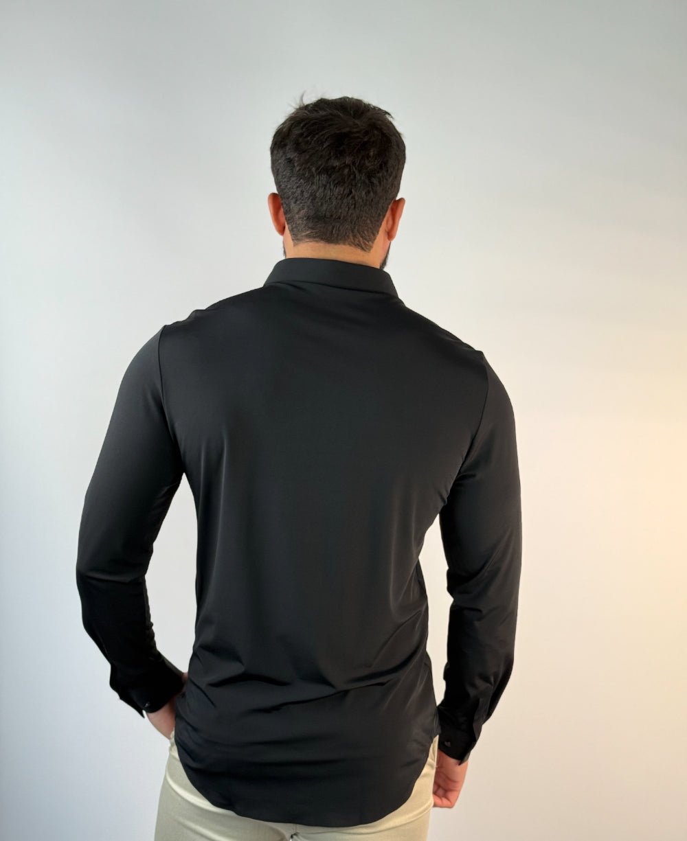 Camisa Manga Longa Tech Poliamida sem Costura Preto - Per Pochi