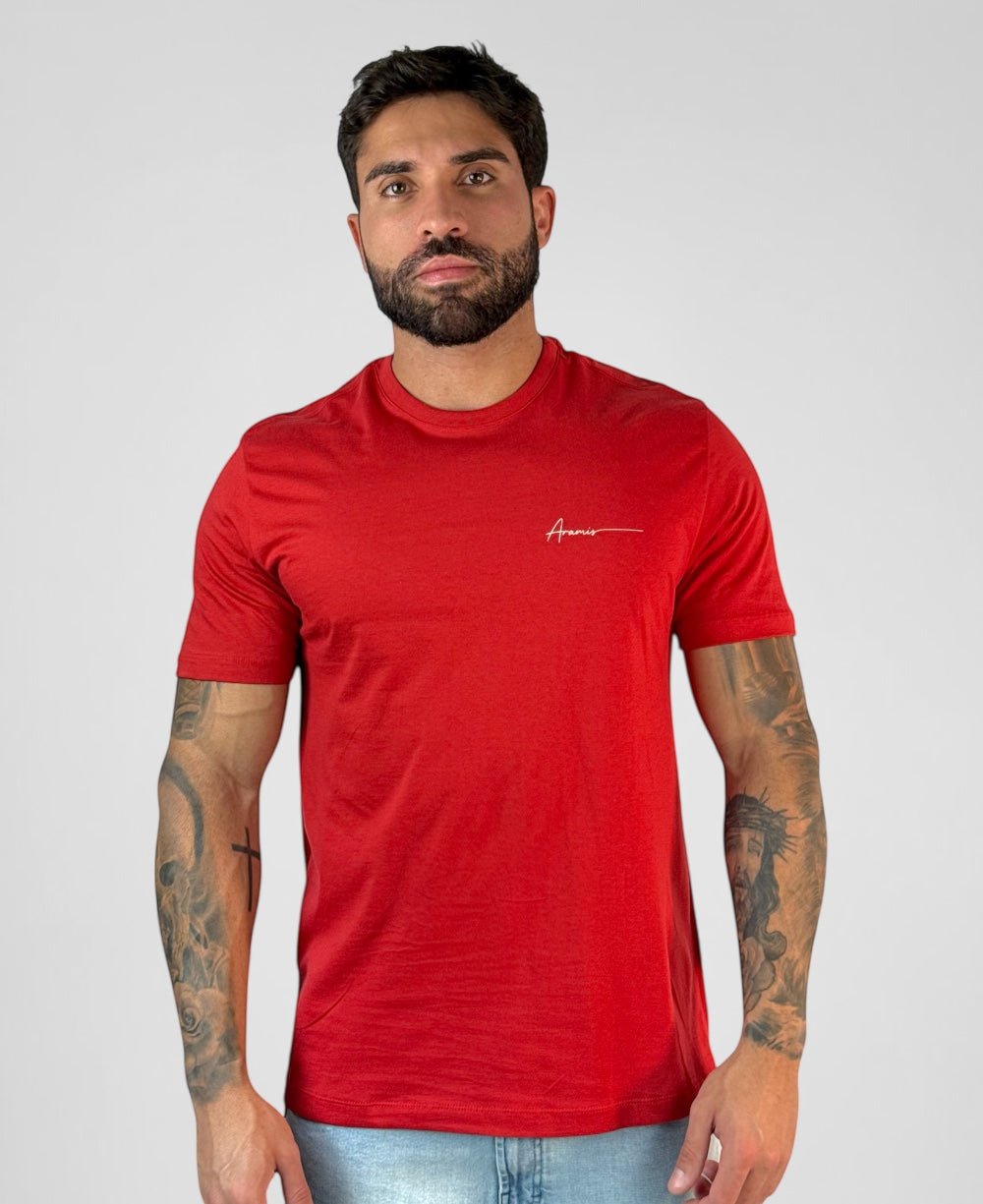 Camiseta Masculina Vermelho Malha Regular - Aramis
