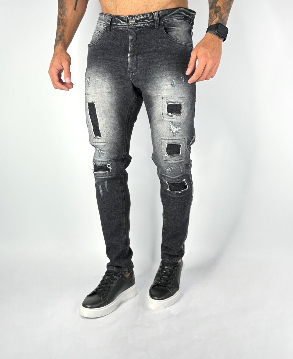 Calça Jens Cinza Chumbo Destroide - City Denim